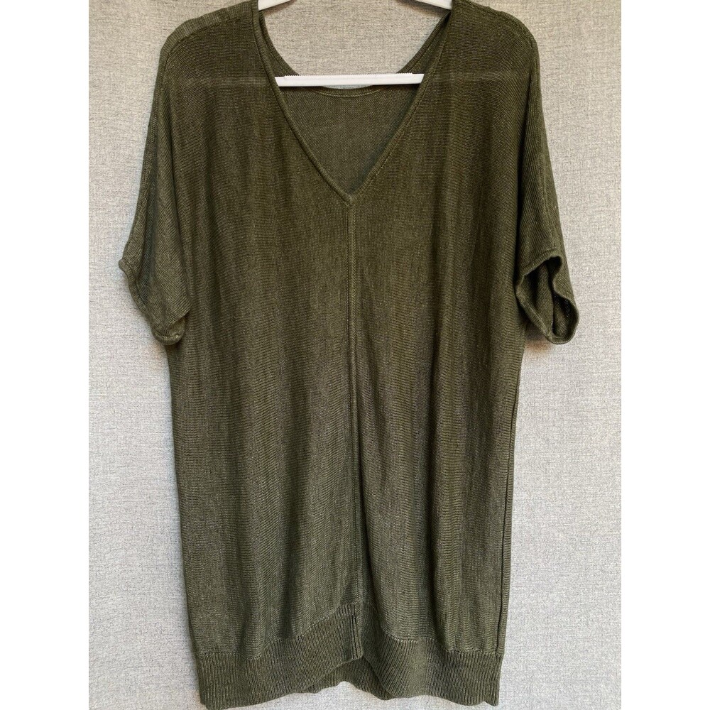 Talbots Olive Green V‑Neck Lightweight Knit Sweater - Picture 8 of 11